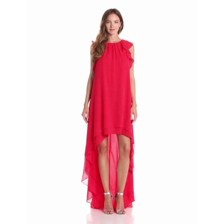 Fais Long Halter Dress With High Low Hem