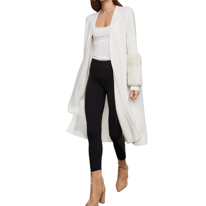 Faux Fur-Trim Cardigan
