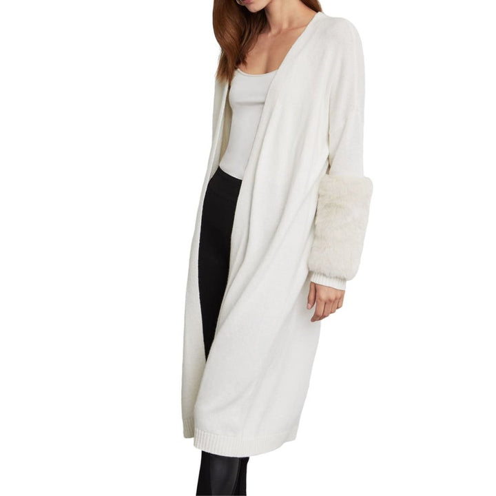 Faux Fur-Trim Cardigan