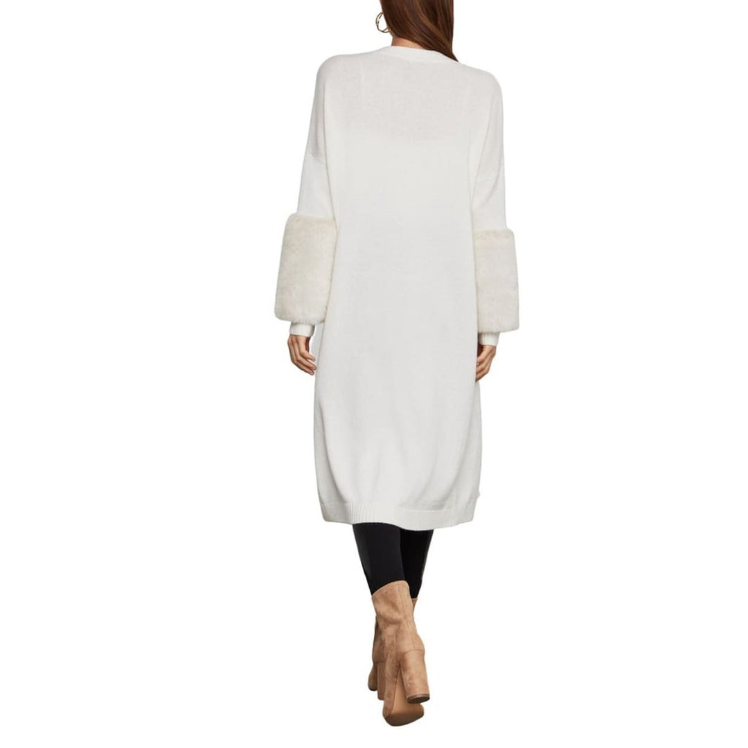 Faux Fur-Trim Cardigan