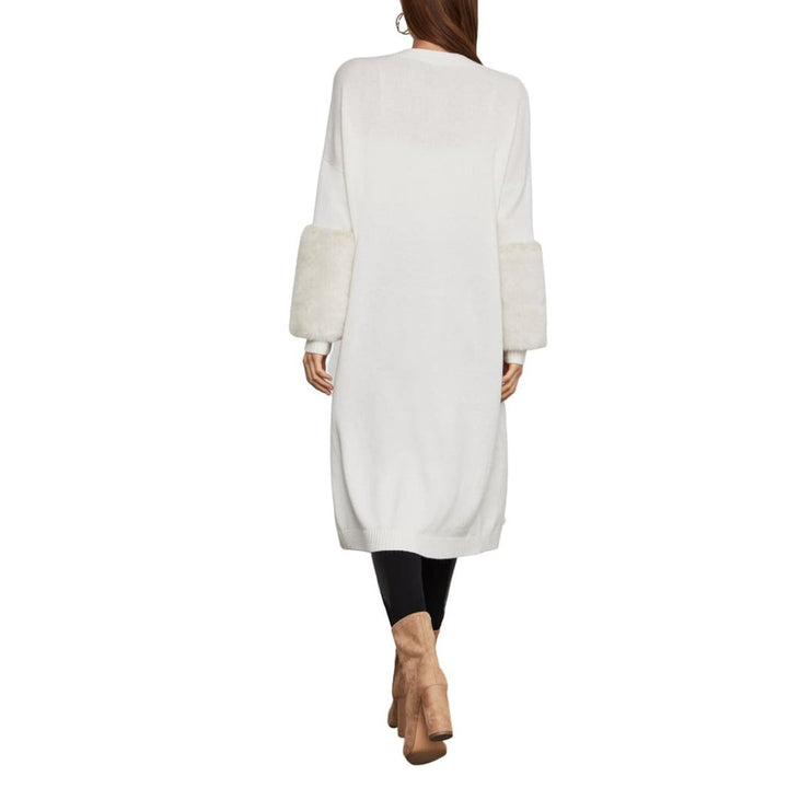 Faux Fur-Trim Cardigan