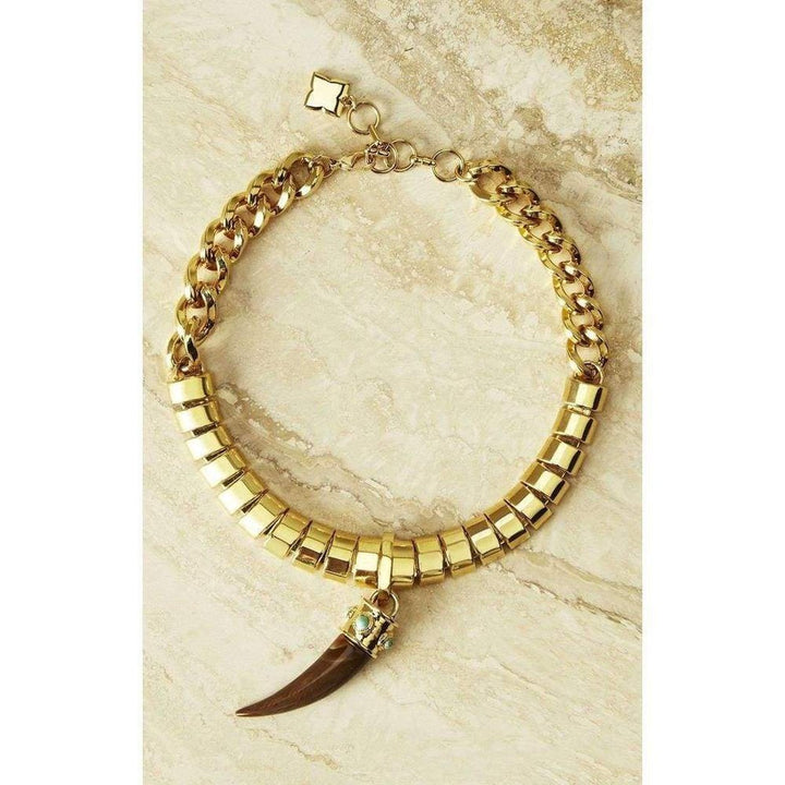 Faux-Horn Chain Necklace