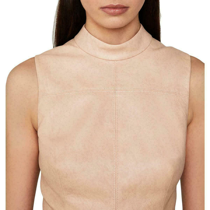 Faux Leather Peplum Top