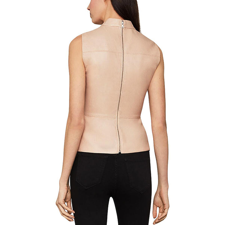 Faux Leather Peplum Top