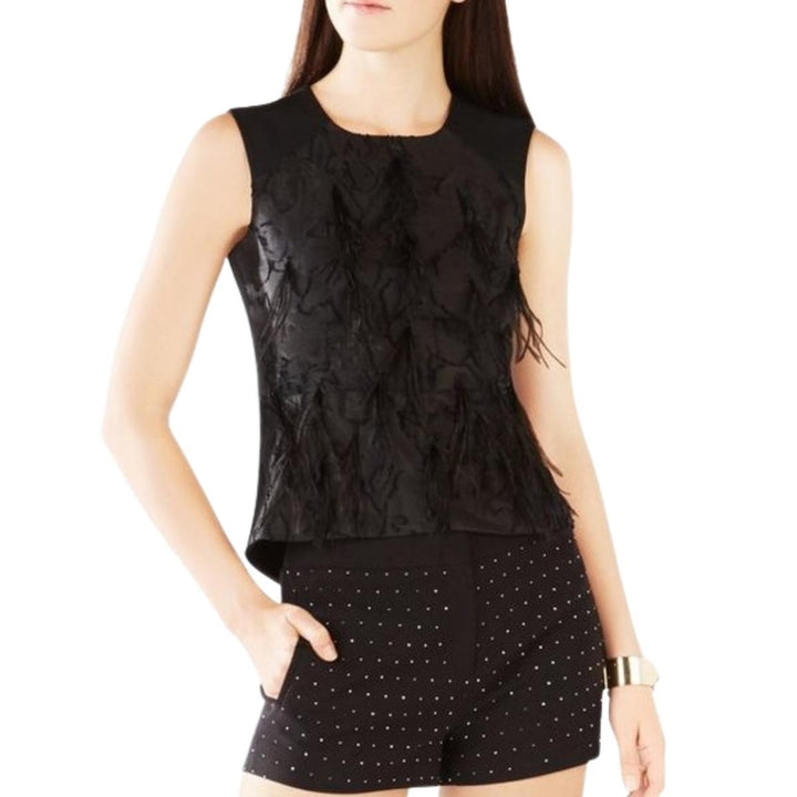 Feathered Burnout Floral Jacquard Top