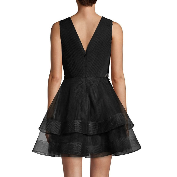 Floral-Embroidered Tulle Dress