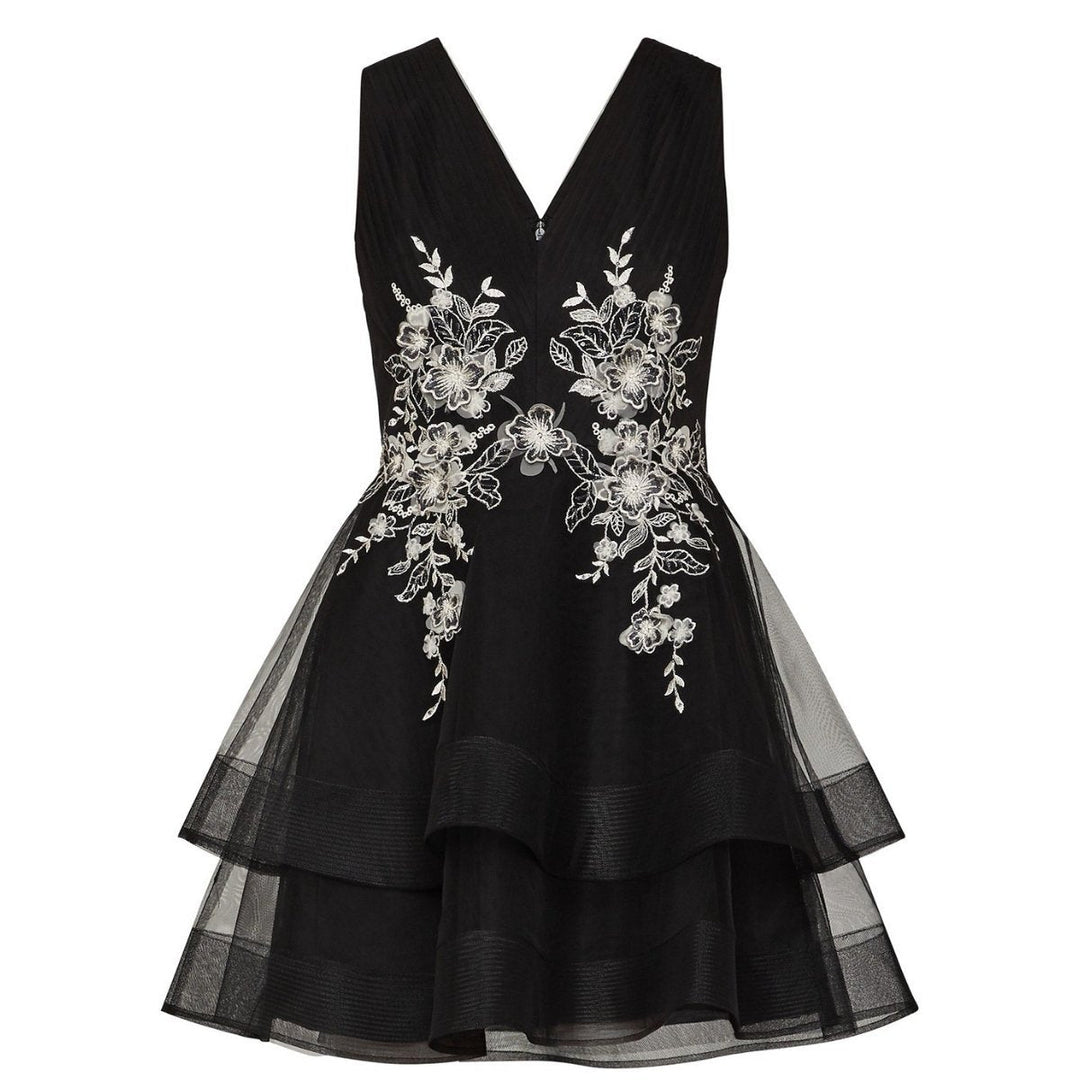 BCBGMAXAZRIA-Floral-Embroidered Tulle Dress - Runway Catalog