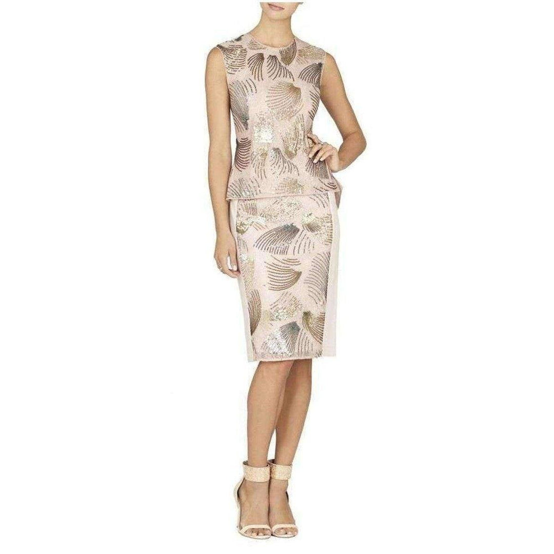 Floral Sequinned Pencil Skirt