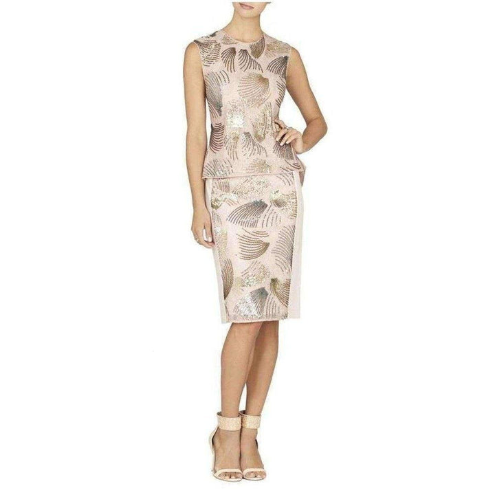 Floral Sequinned Pencil Skirt