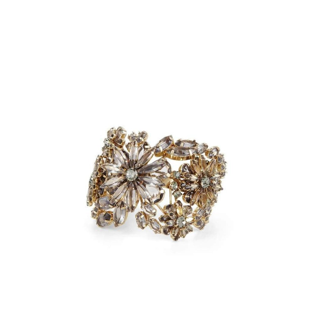 Floral Stone Cuff Bracelet
