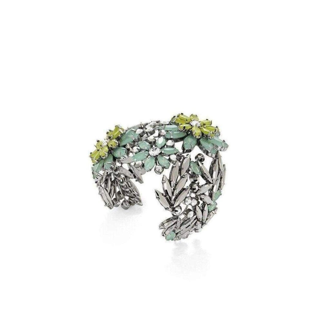 BCBGMAXAZRIA-Floral Stone Cuff Bracelet - Runway Catalog