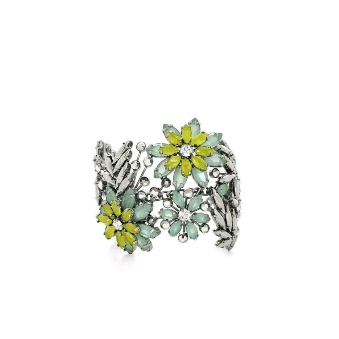 Floral Stone Cuff Bracelet