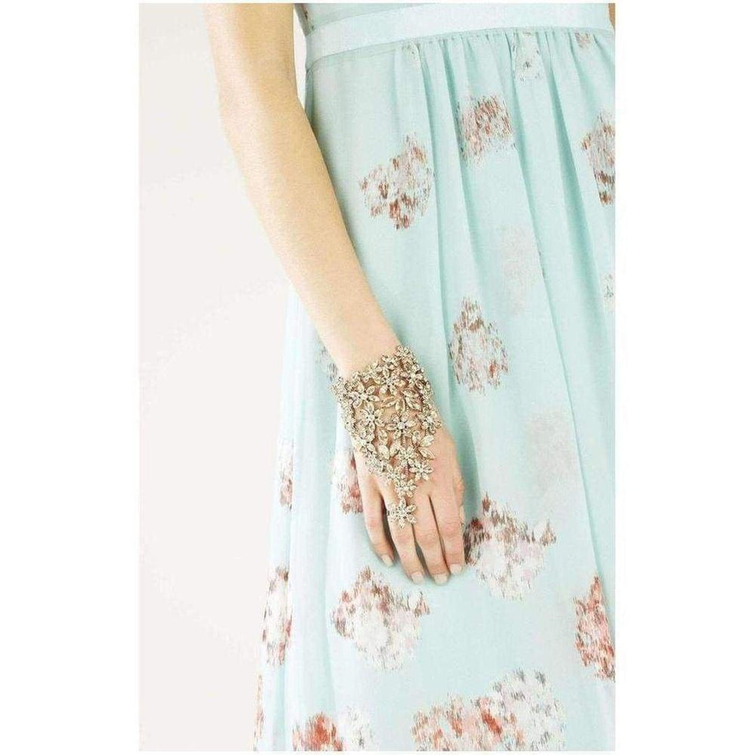 Floral Stone Hand Chain Bracelet
