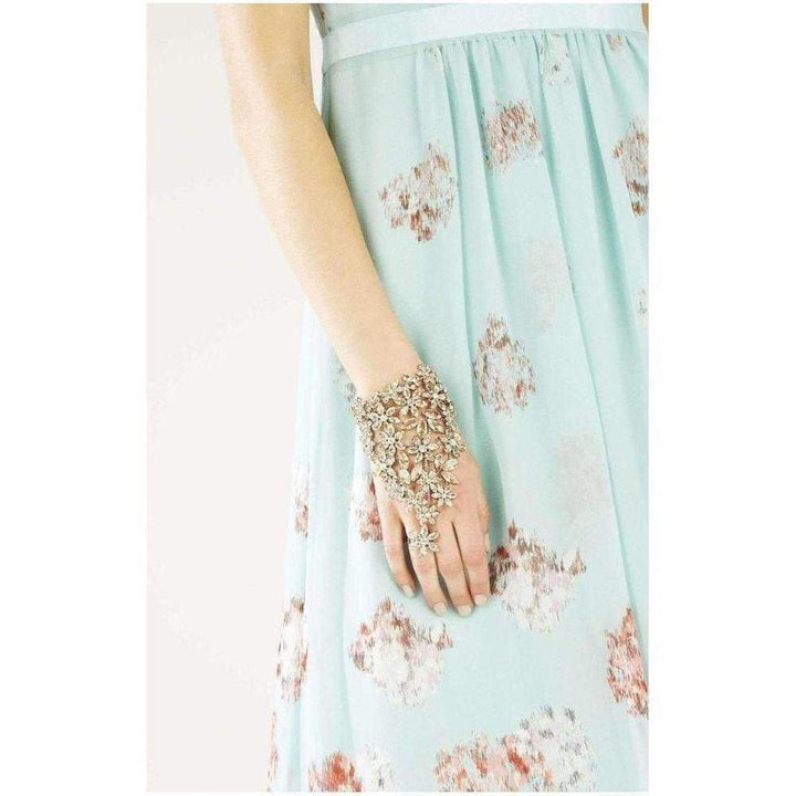 Floral Stone Hand Chain Bracelet