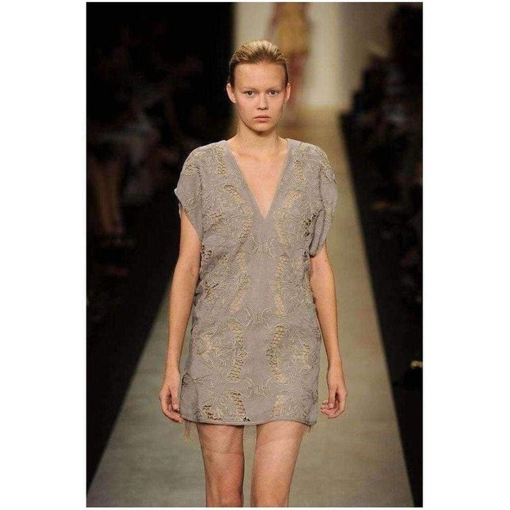 Freja Runway Organza Lace Beige Dress