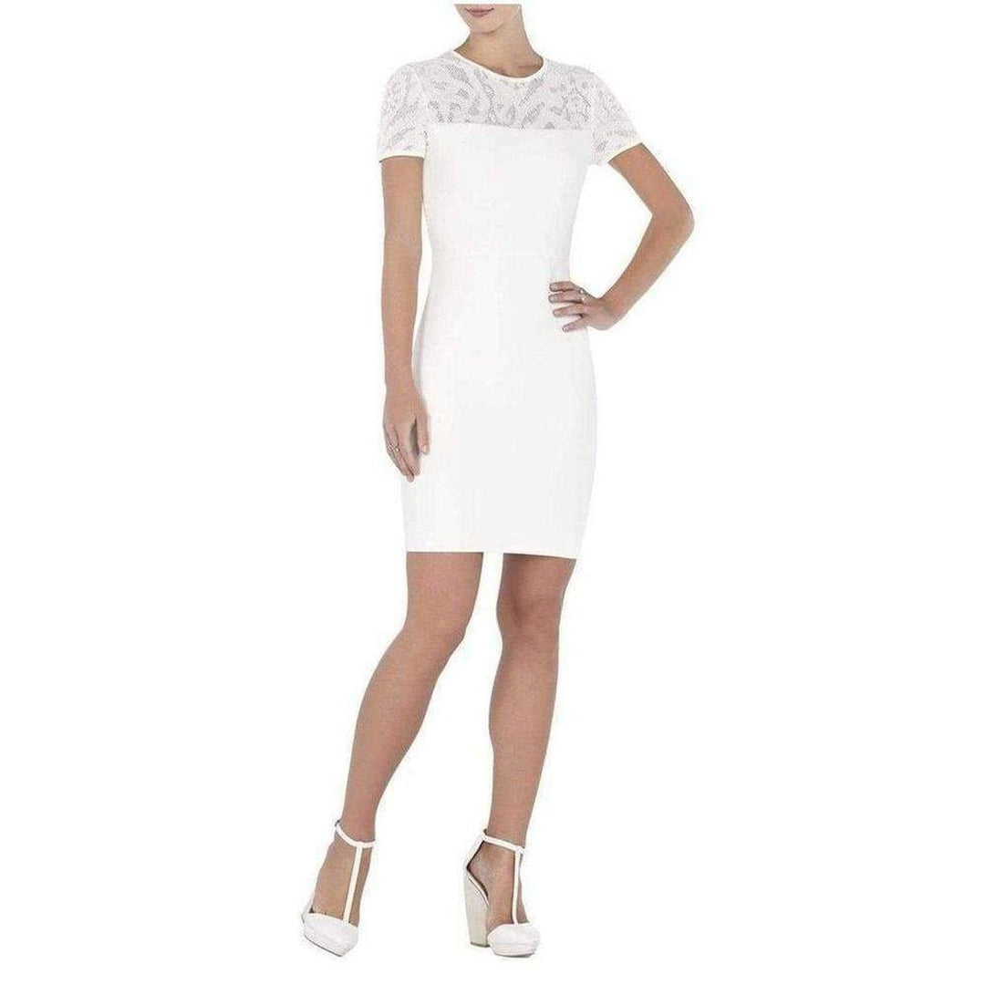 BCBGMAXAZRIA-Gardenia Myley Pointelle Detail Dress - Runway Catalog
