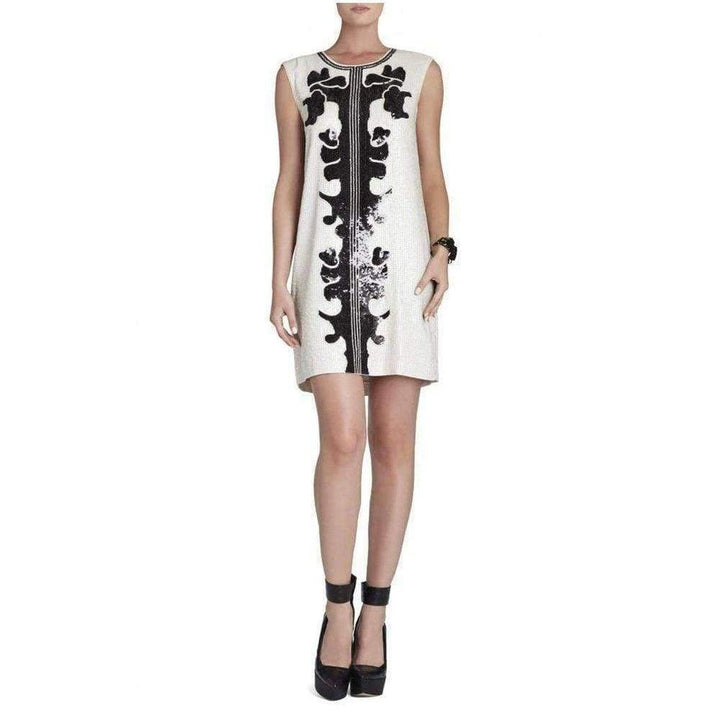 BCBGMAXAZRIA-Geri Sequin Motif Shift Dress - Runway Catalog