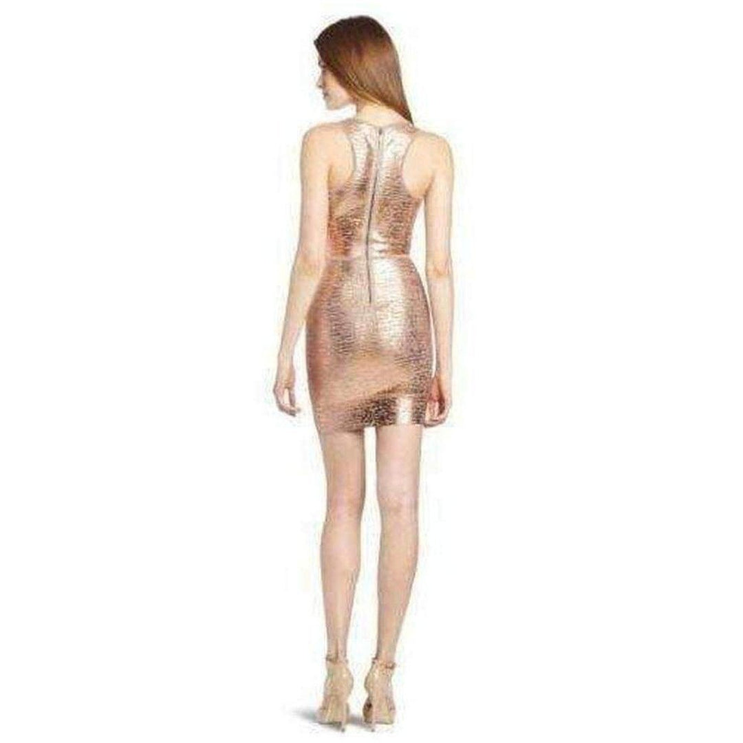 Gisela Criss Cross Foil Print Bodycon Dress