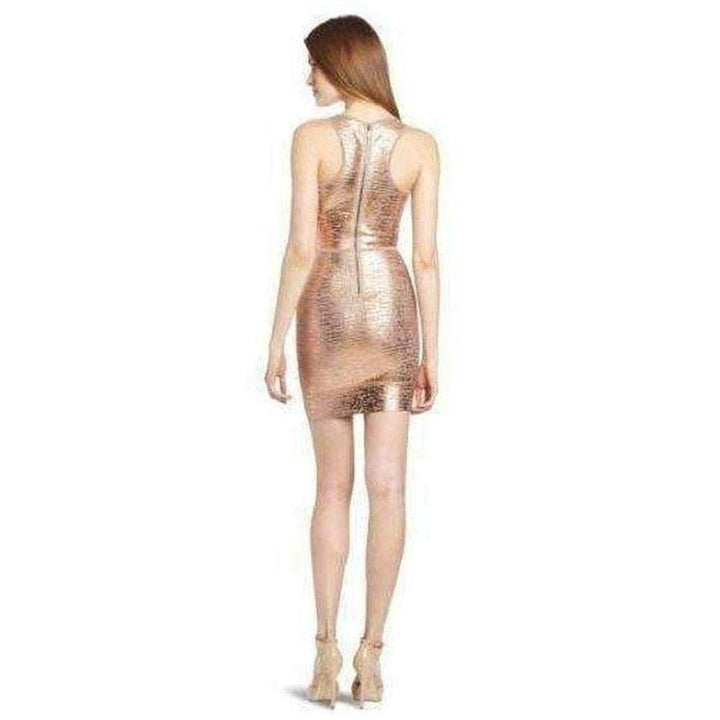 Gisela Criss Cross Foil Print Bodycon Dress