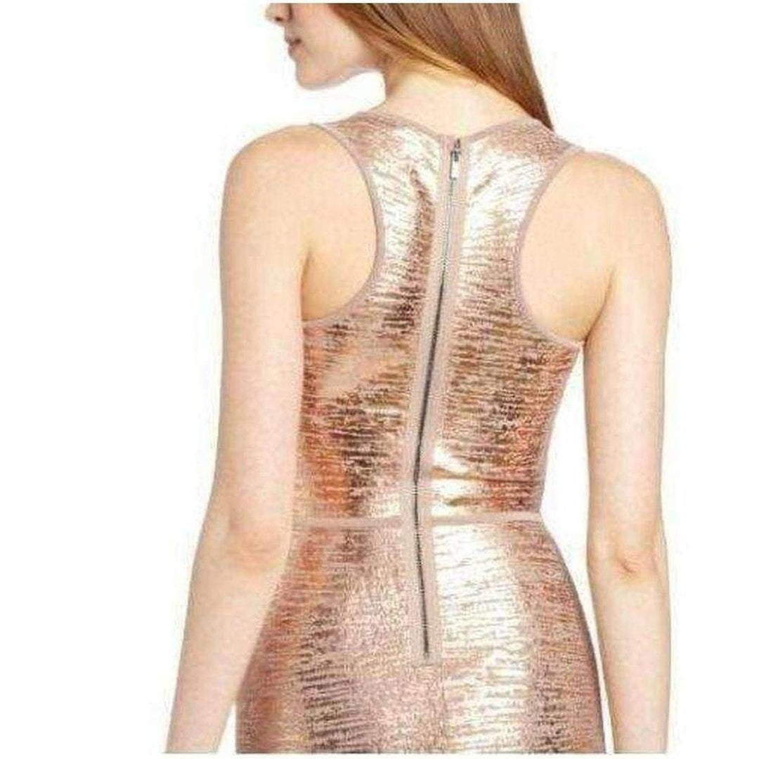Gisela Criss Cross Foil Print Bodycon Dress