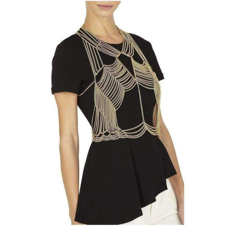 Gold Cutout Body Chain