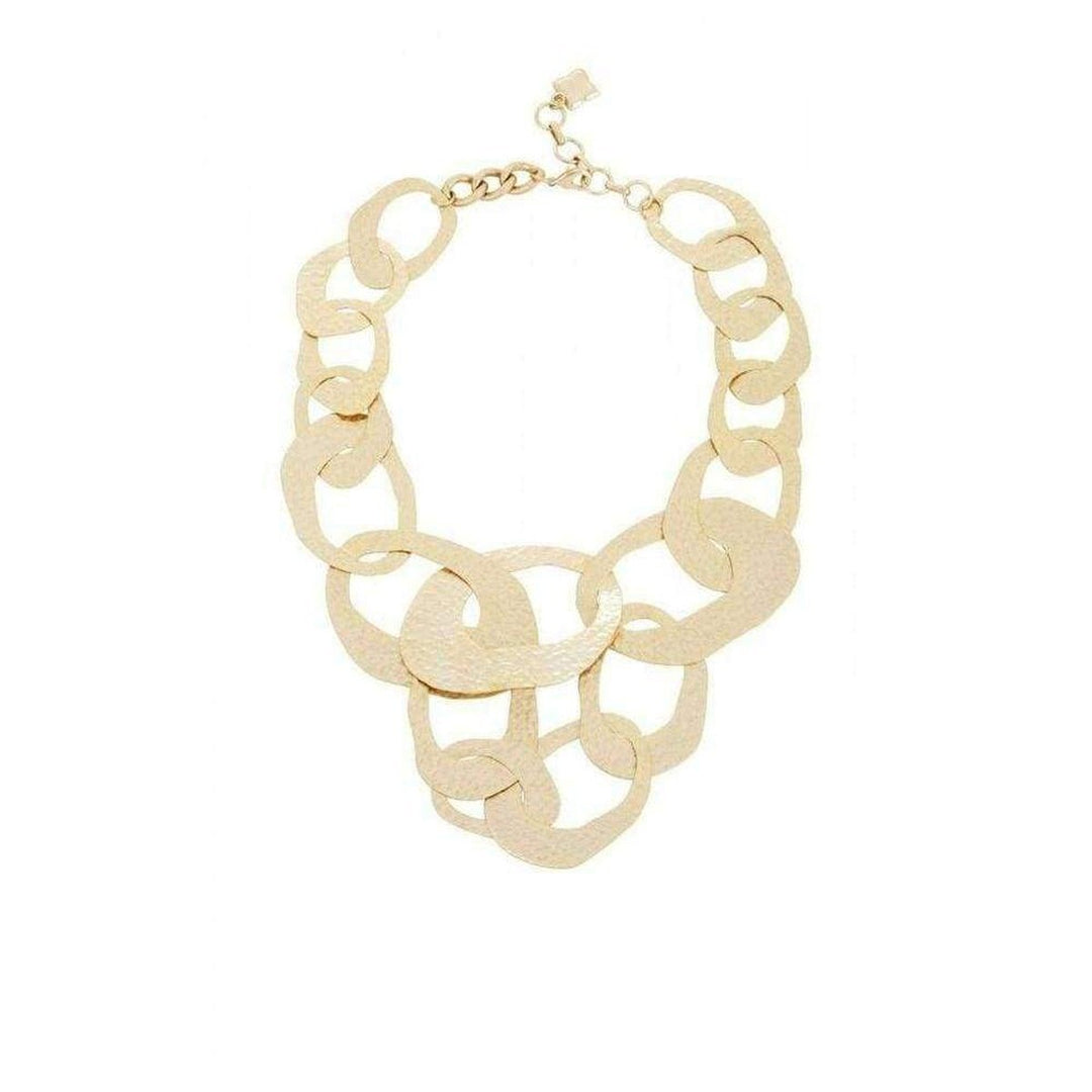 BCBGMAXAZRIA-Gold Hammered Geometric Necklace - Runway Catalog