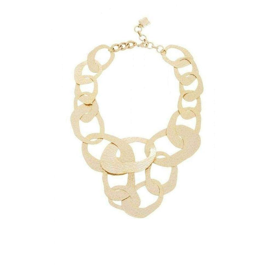 BCBGMAXAZRIA-Gold Hammered Geometric Necklace - Runway Catalog