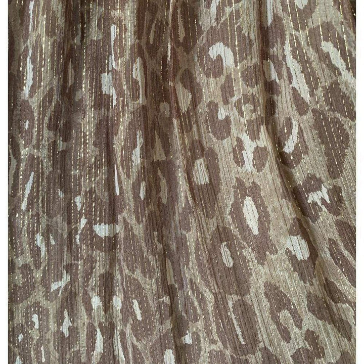 Gold Leopard Print Silk Gown Dress