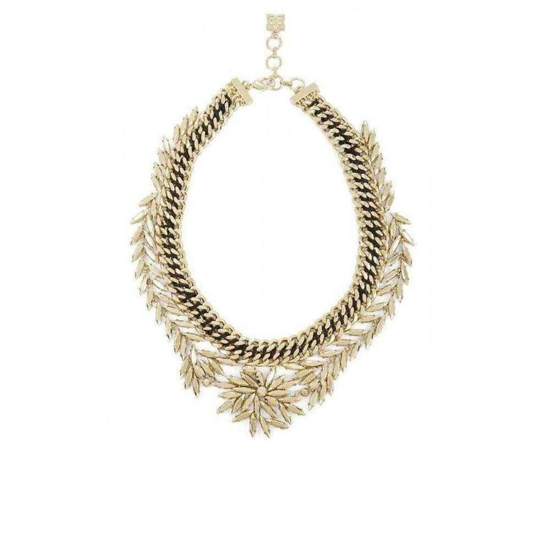 BCBGMAXAZRIA-Gold Woven Leaf Necklace - Runway Catalog