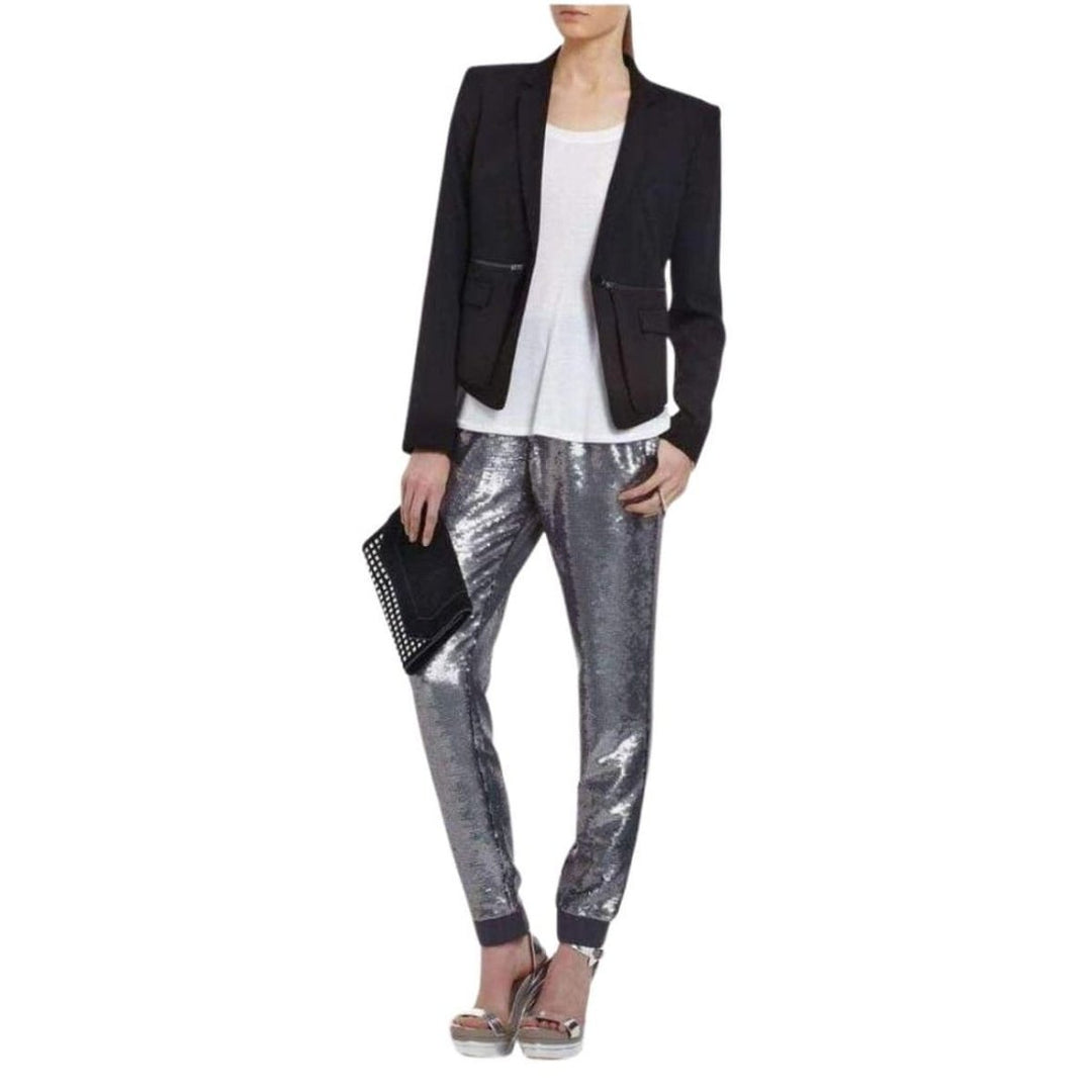 Grey Silk Zhara Sequinned Pants