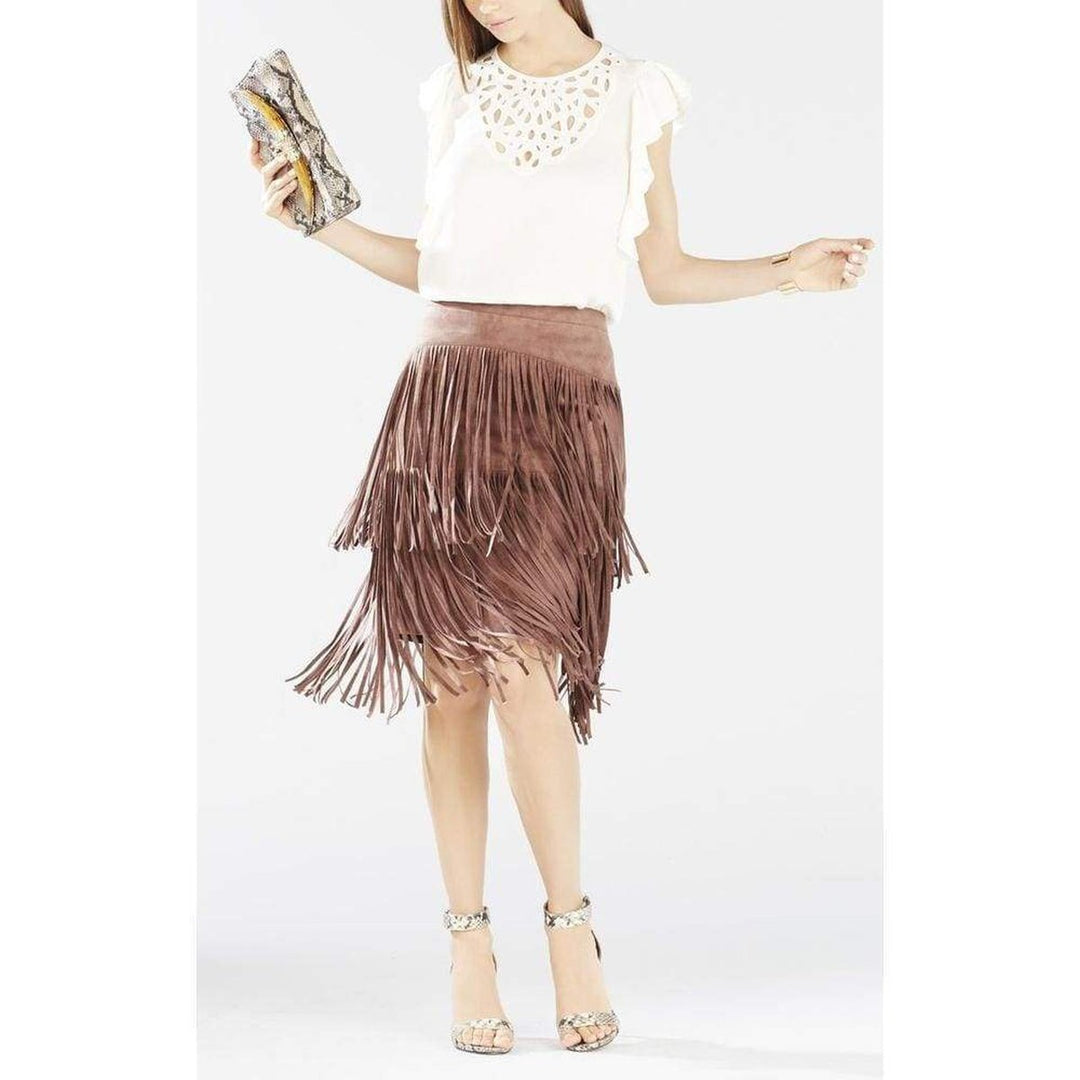 Haidee Flutter-Sleeve Cutout Embroidered Top