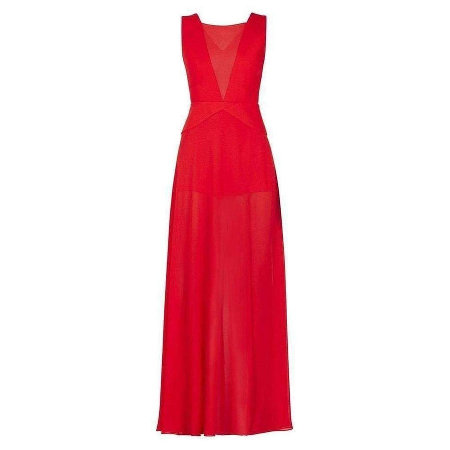 BCBGMAXAZRIA-Halee Deep V-Neck Chiffon Skirt Romper - Runway Catalog