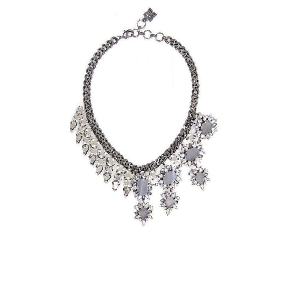 BCBGMAXAZRIA-Half Gemstone Spiked Necklace - Runway Catalog