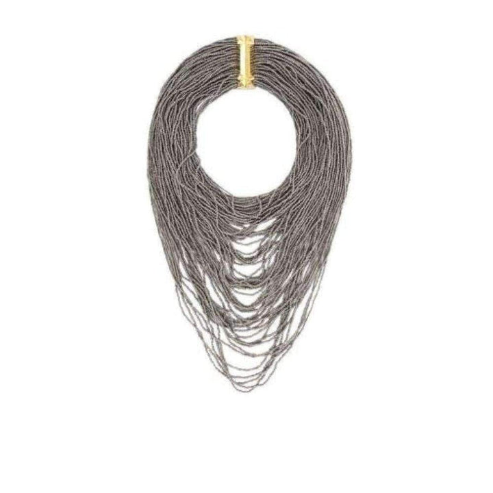 BCBGMAXAZRIA-Hematit Seed Bead Necklace - Runway Catalog