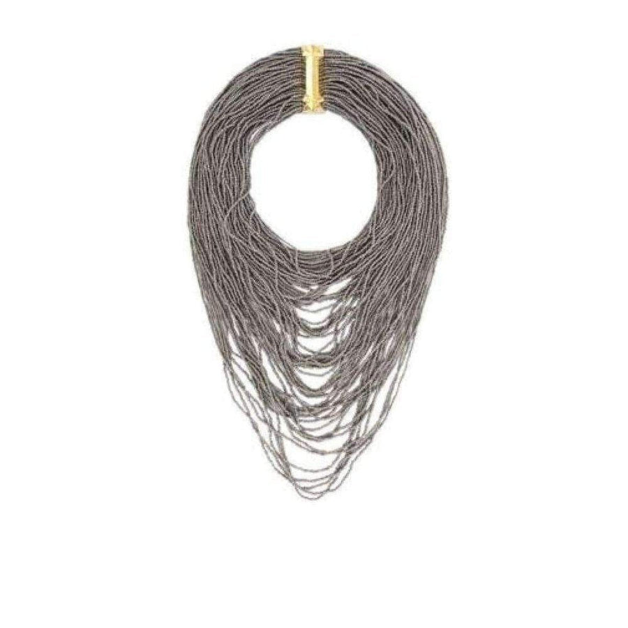BCBGMAXAZRIA-Hematit Seed Bead Necklace - Runway Catalog
