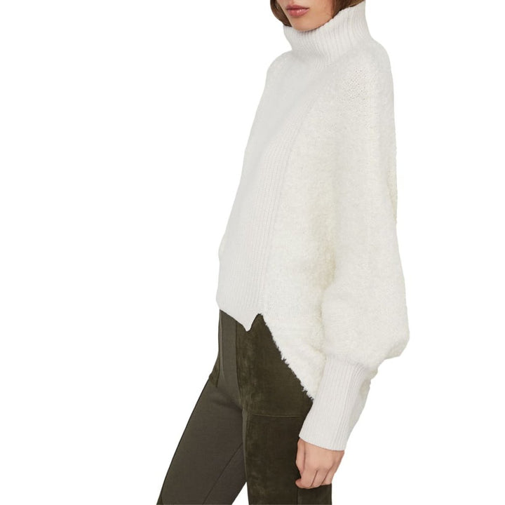 High-Low Turtleneck Merino Blend Sweater