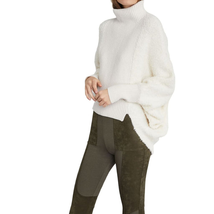 High-Low Turtleneck Merino Blend Sweater