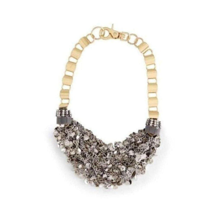 BCBGMAXAZRIA-Inspired Gold Silver Mesh Necklace - Runway Catalog