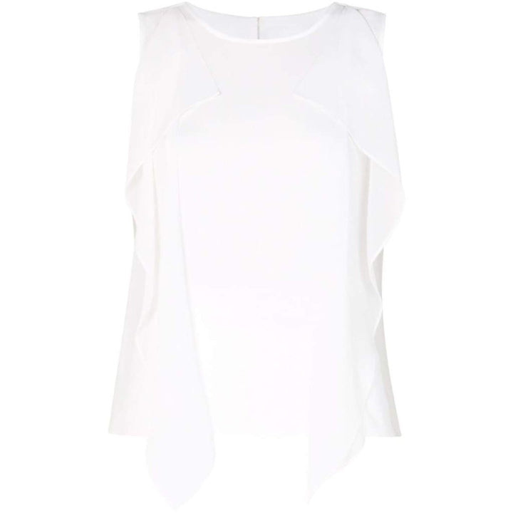 BCBGMAXAZRIA-Ivorie Sleeveless Ruffle Top - Runway Catalog