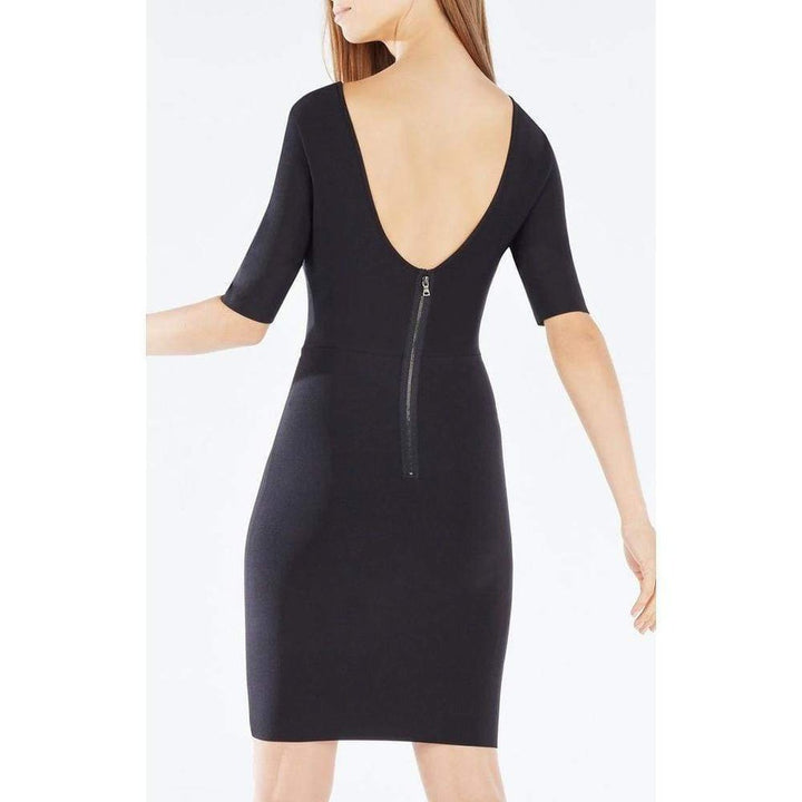 Jaydan Pointelle Trim Scoop-Back Dress