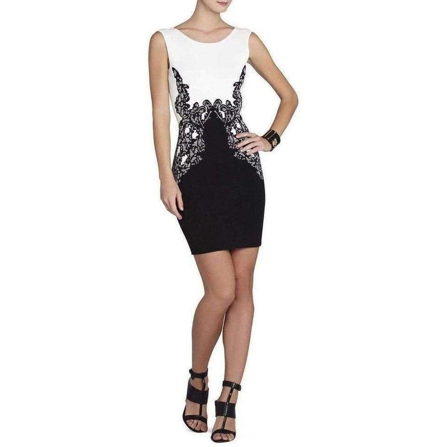 BCBGMAXAZRIA-Jenn Lace Jacquard Dress XTA6Z984-003 - Runway Catalog