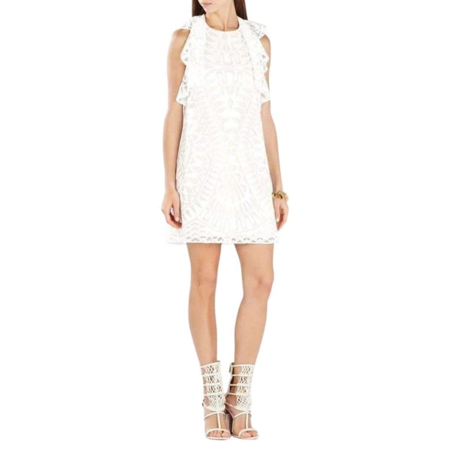 BCBGMAXAZRIA-Jenni Ruffle-Shoulder Racerback Dress - Runway Catalog