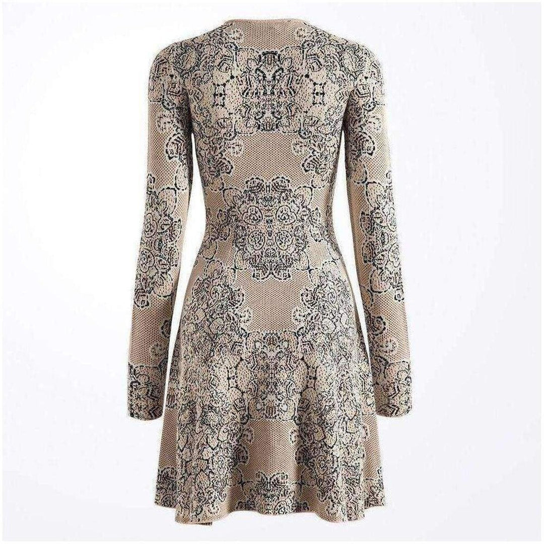 Julisa Geometric Jacquard Silk Dress