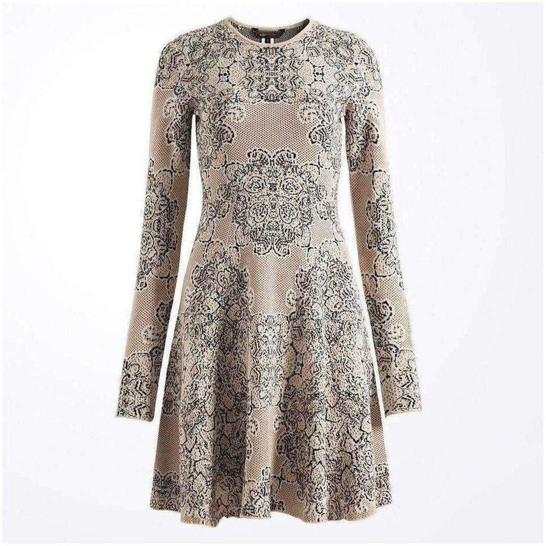 BCBGMAXAZRIA-Julisa Geometric Jacquard Silk Dress - Runway Catalog