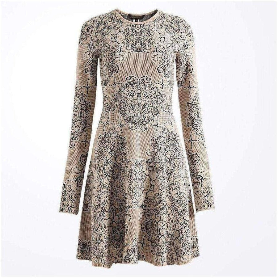 BCBGMAXAZRIA-Julisa Geometric Jacquard Silk Dress - Runway Catalog