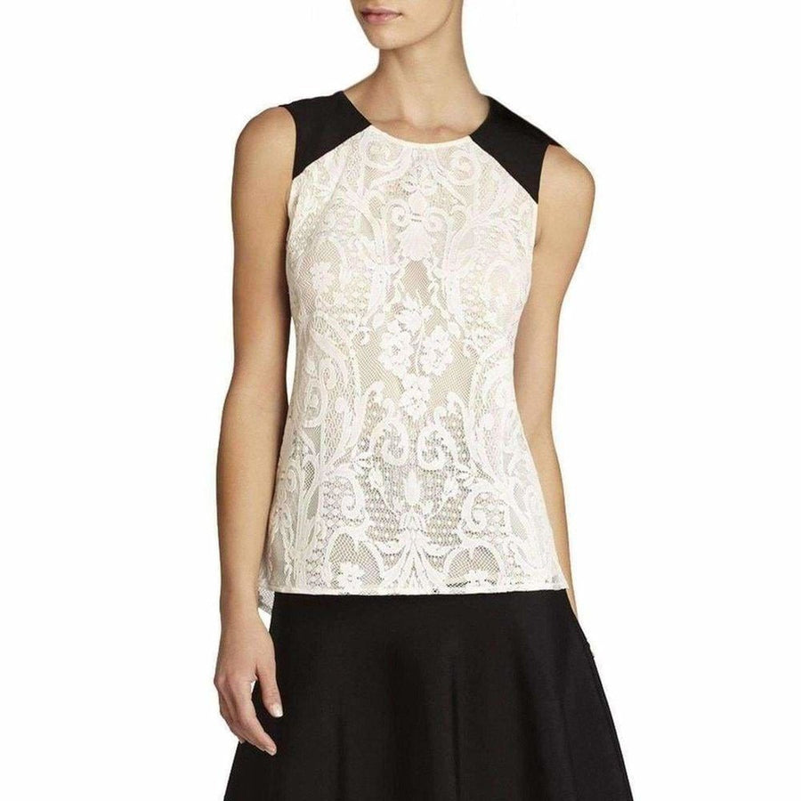 BCBGMAXAZRIA-Kaley Sleeveless Lace Top - Runway Catalog