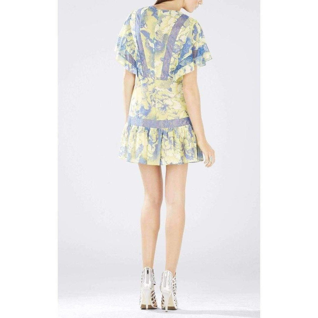 Karian V-Neck Flutter-Sleeve Dress