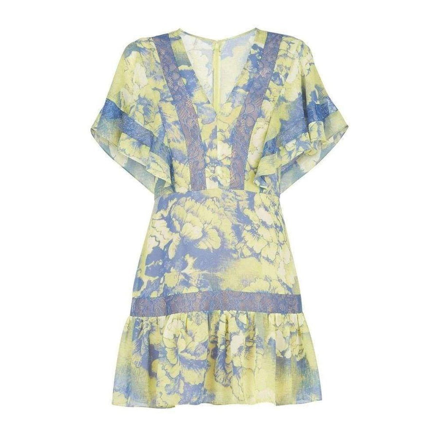 BCBGMAXAZRIA-Karian V-Neck Flutter-Sleeve Dress - Runway Catalog