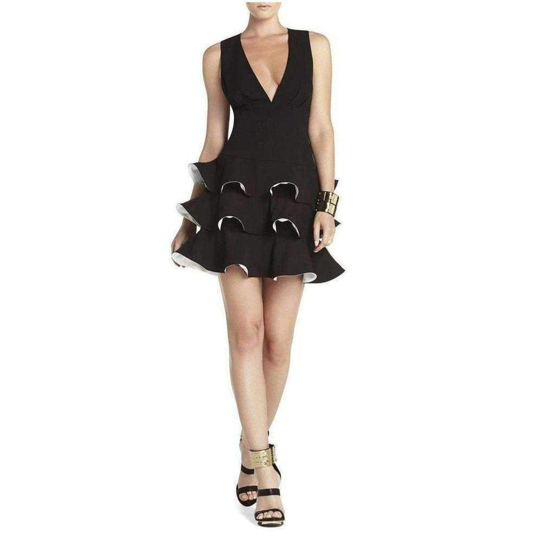 BCBGMAXAZRIA-Katia Ruffled Sleeveless Dress - Runway Catalog