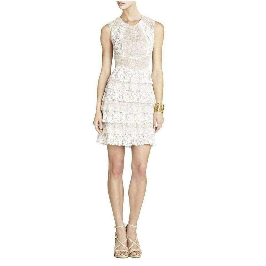 BCBGMAXAZRIA-Kayla Lace Blocked Cocktail Dress - Runway Catalog